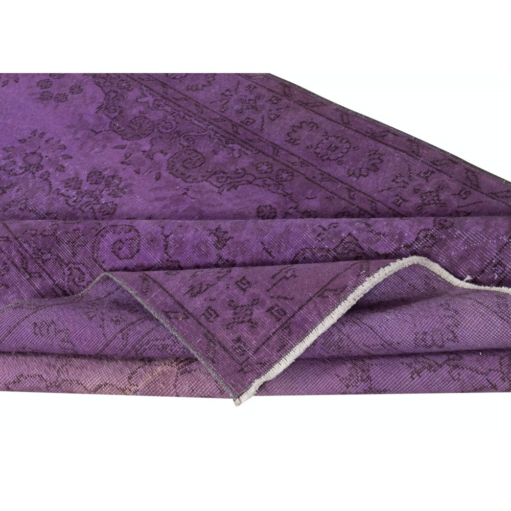 Contemporary Area Rug in Purple Color, Hand-Knotted in Turkey