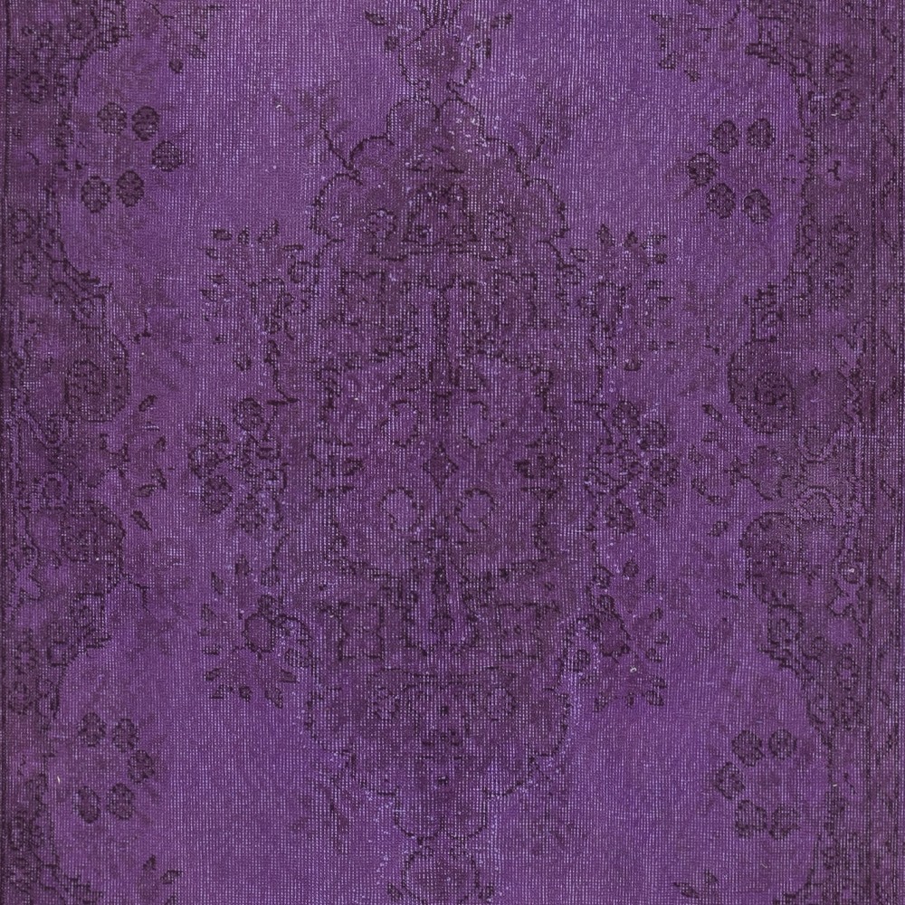 Contemporary Area Rug in Purple Color, Hand-Knotted in Turkey