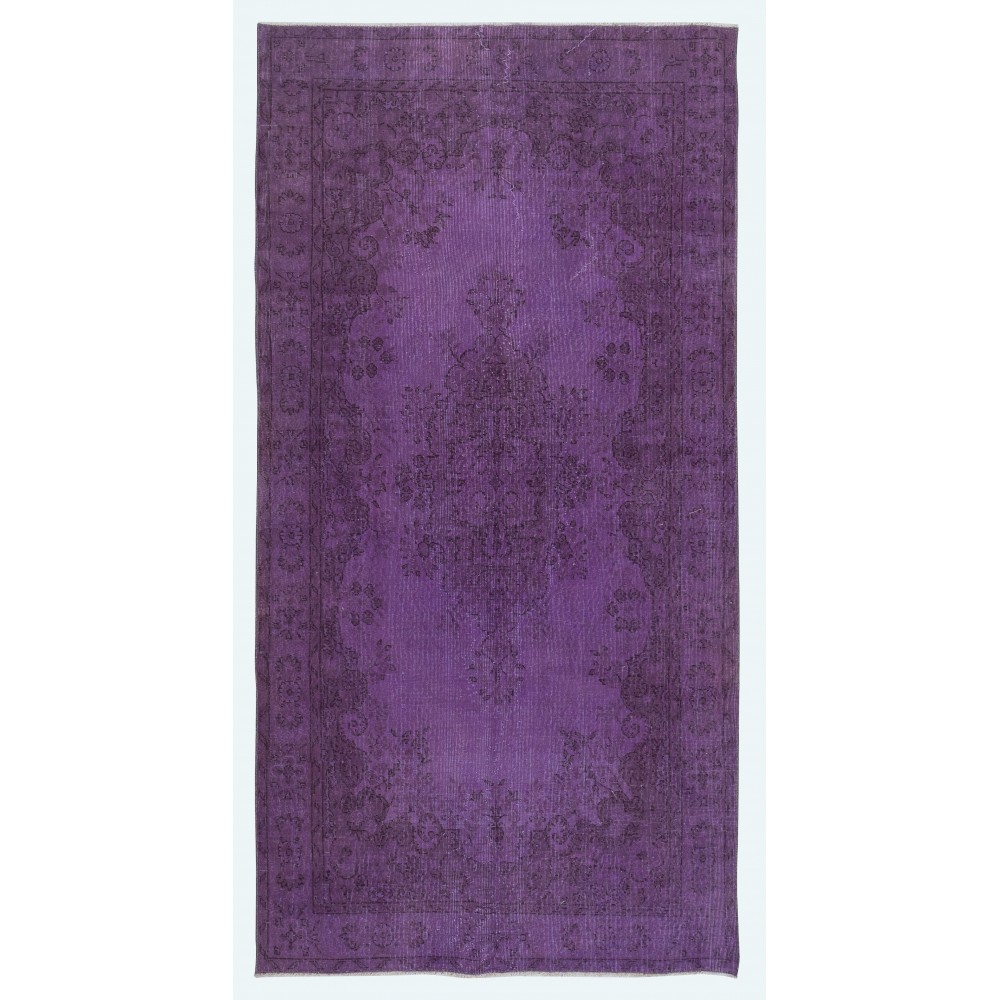 Contemporary Area Rug in Purple Color, Hand-Knotted in Turkey
