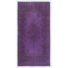 Contemporary Area Rug in Purple Color, Hand-Knotted in Turkey