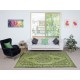 Handmade Green Color Turkish Wool Area Rug for Modern Interiors