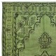 Handmade Green Color Turkish Wool Area Rug for Modern Interiors