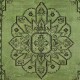 Handmade Green Color Turkish Wool Area Rug for Modern Interiors