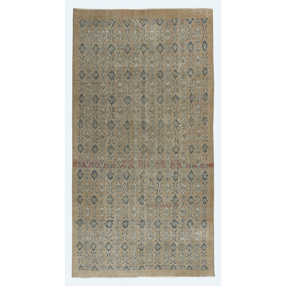 Vintage Handmade Turkish Area Rug for Living Room Decor