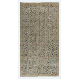 Vintage Handmade Turkish Area Rug for Living Room Decor