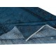 Art Deco Chinese Inspired Handmade Turkish Wool Area Rug in Dark Blue Color