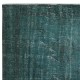Modern Turkish Floor Rug in Dark Green Color. Hand Knotted Area Rug for Living Room