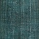 Modern Turkish Floor Rug in Dark Green Color. Hand Knotted Area Rug for Living Room