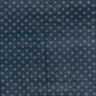 Vintage Handmade Floral Patterned Blue Turkish Area Rug. 100% Wool
