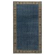 Vintage Handmade Floral Patterned Blue Turkish Area Rug. 100% Wool