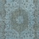 Contemporary Handmade Turkish Area Rug in Blue. Woolen Floor Covering