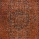 Handmade Anti-bacterial Wool Area Rug. Orange Color Hand Knotted Turkish Rug