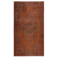 Handmade Anti-bacterial Wool Area Rug. Orange Color Hand Knotted Turkish Rug