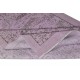 Hand-Made Purple Color Area Rug with Flower Design, Redyed Bohem Carpet for Living Room