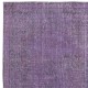 Handmade Purple Color Re-Dyed Hand Knotted Turkish Rug, Low Pile Floor Covering