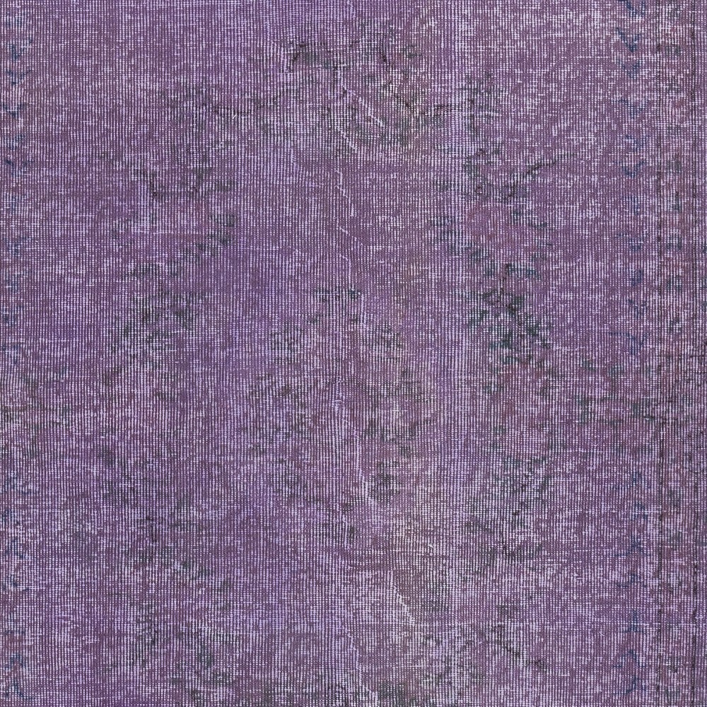 Handmade Purple Color Re-Dyed Hand Knotted Turkish Rug, Low Pile Floor Covering