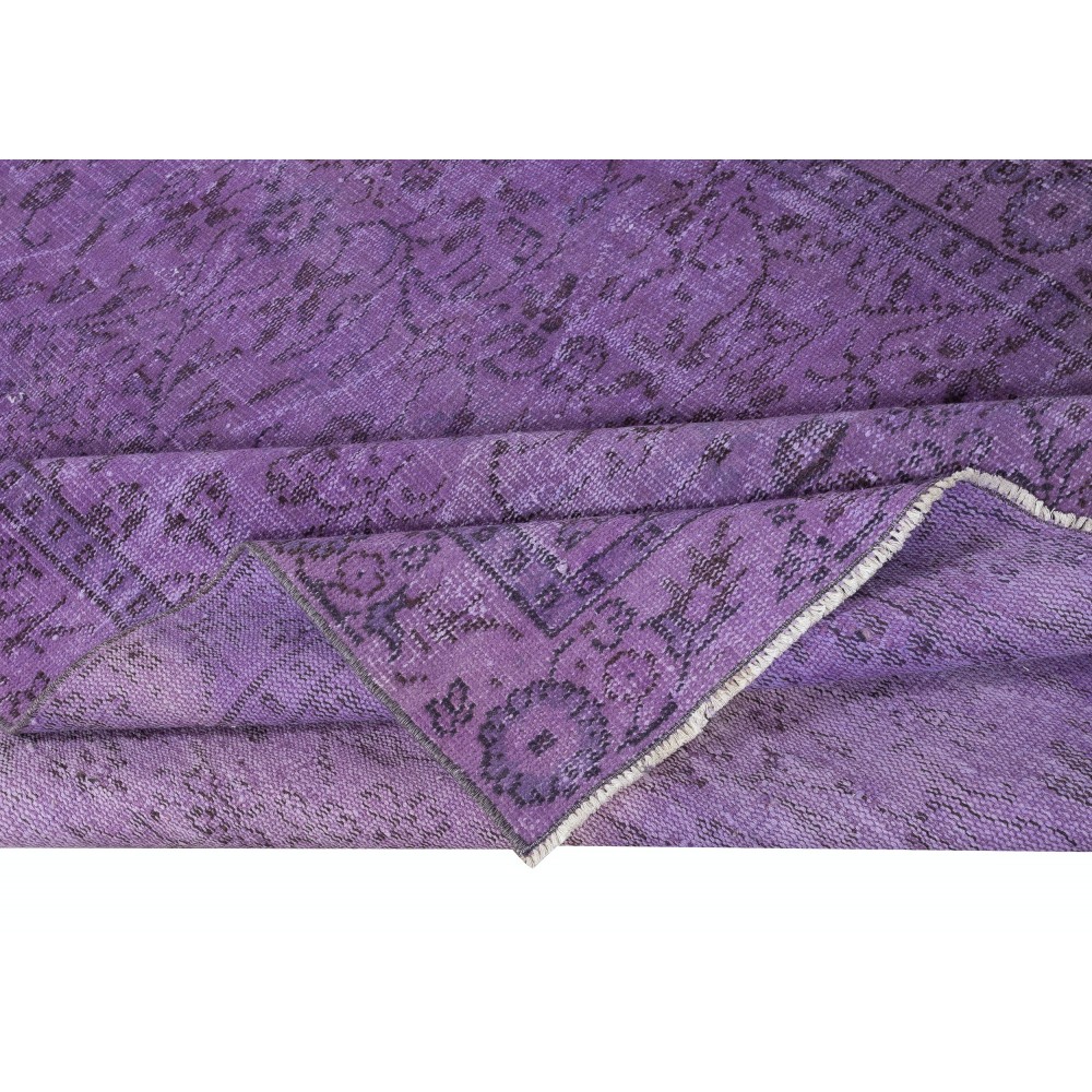 Handmade Anti-bacterial Area Rug, Purple Color Hand Knotted Turkish Rug