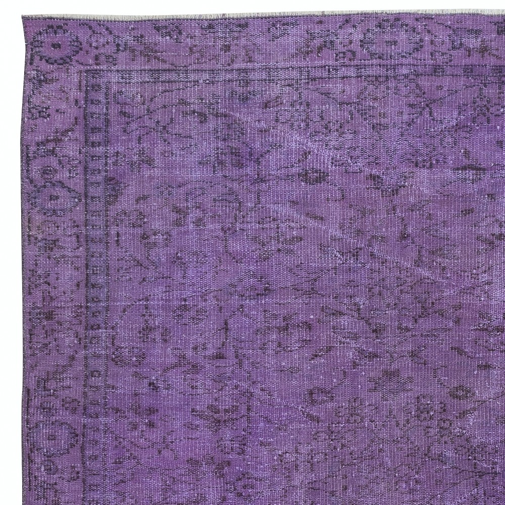 Handmade Anti-bacterial Area Rug, Purple Color Hand Knotted Turkish Rug