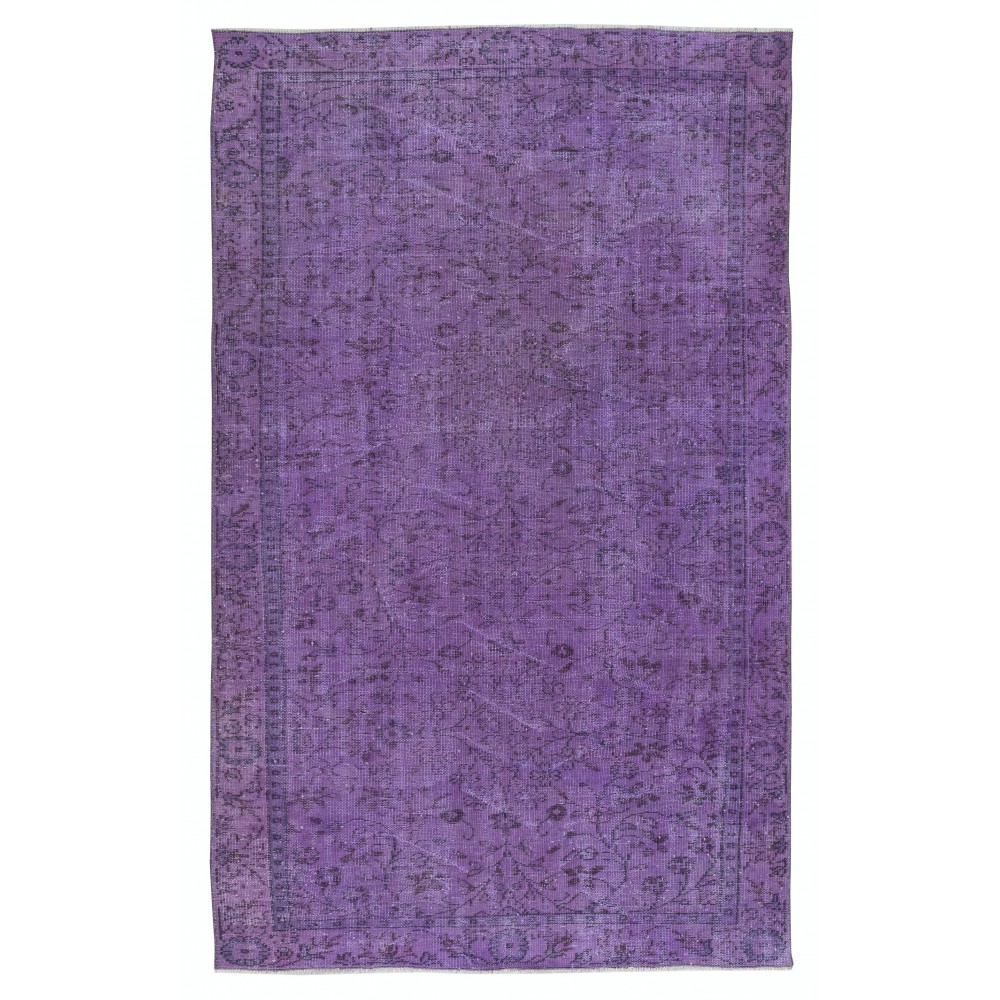 Handmade Anti-bacterial Area Rug, Purple Color Hand Knotted Turkish Rug