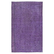 Handmade Anti-bacterial Area Rug, Purple Color Hand Knotted Turkish Rug