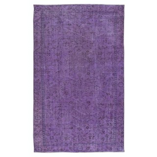 Handmade Anti-bacterial Area Rug, Purple Color Hand Knotted Turkish Rug