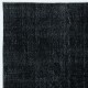 Plain Black Color Over-Dyed Area Rug, Handknotted and Handwoven in Turkey