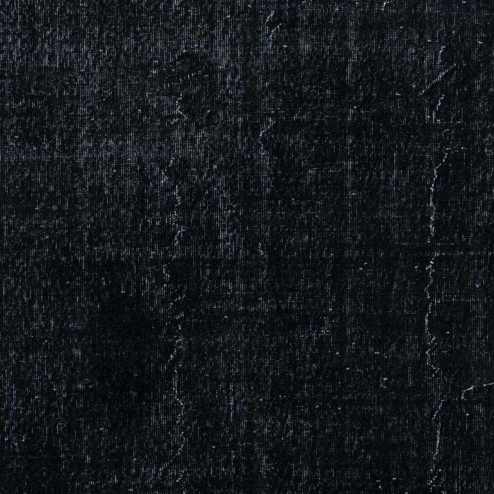 Plain Black Color Over-Dyed Area Rug, Handknotted and Handwoven in Turkey