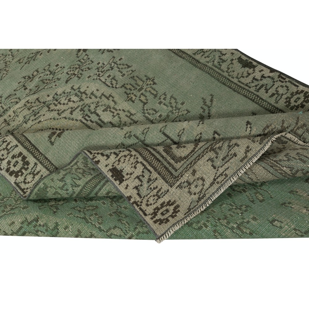 Contemporary Handmade Turkish Wool Area Rug in Green