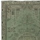 Contemporary Handmade Turkish Wool Area Rug in Green