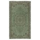 Contemporary Handmade Turkish Wool Area Rug in Green