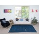 Contemporary Handmade Turkish Area Rug Over-Dyed in Blue. Shabby Chic Style Floor Covering