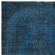 Vintage Handmade Turkish Area Rug dyed in Blue 4 Modern Interiors