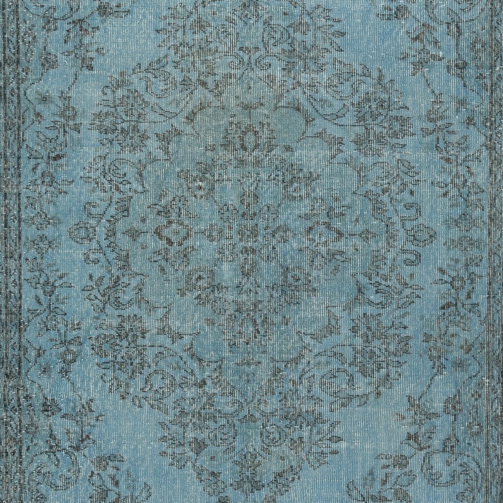 Modern Area Rug in Blue, Hand-woven and Hand-knotted in Turkey