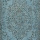 Modern Area Rug in Blue, Hand-woven and Hand-knotted in Turkey