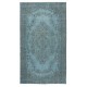 Modern Area Rug in Blue, Hand-woven and Hand-knotted in Turkey
