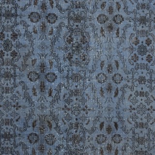 Contemporary Handmade Blue Color Turkish Area Rug with Floral Design Contemporary Handmade Blue Color Turkish Area Rug with Floral Design
