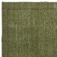 Modern Handmade Floral Patterned Turkish Wool Area Rug in Green Color