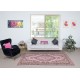 Contemporary Area Rug in Pink. Hand-Knotted in Turkey. Wool pile on cotton foundation