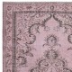 Contemporary Area Rug in Pink. Hand-Knotted in Turkey. Wool pile on cotton foundation