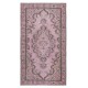 Contemporary Area Rug in Pink. Hand-Knotted in Turkey. Wool pile on cotton foundation