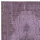 Hand-Made Purple Floor Rug from Turkey, Redyed Bohem Carpet for Living Room