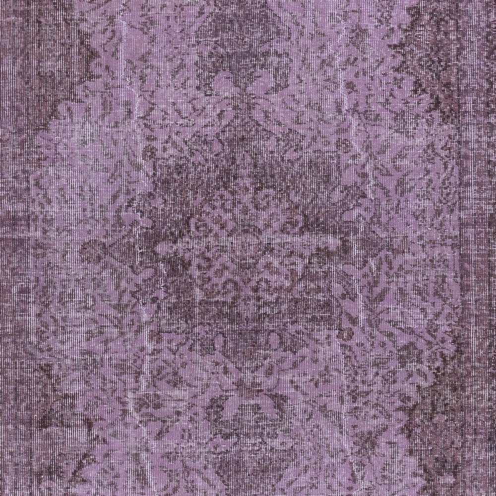 Hand-Made Purple Floor Rug from Turkey, Redyed Bohem Carpet for Living Room