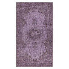 Hand-Made Purple Floor Rug from Turkey, Redyed Bohem Carpet for Living Room