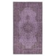 Hand-Made Purple Floor Rug from Turkey, Redyed Bohem Carpet for Living Room