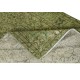 Modern Style Floral Patterned Area Rug Over-Dyed in Green, Handmade in Turkey