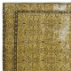 Decorative Hand Knotted Turkish Area Rug in Yellow with Medallion Design
