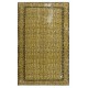 Decorative Hand Knotted Turkish Area Rug in Yellow with Medallion Design