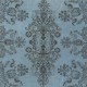 Blue Area Rug with Floral Garden Design, Handmade in Turkey