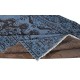 Vintage Handmade Turkish Area Rug redyed in Blue Color for modern interiors