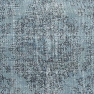 Light Blue Color Handmade Anti-Bacterial Turkish Wool Area Rug for Modern Home and Office Decor